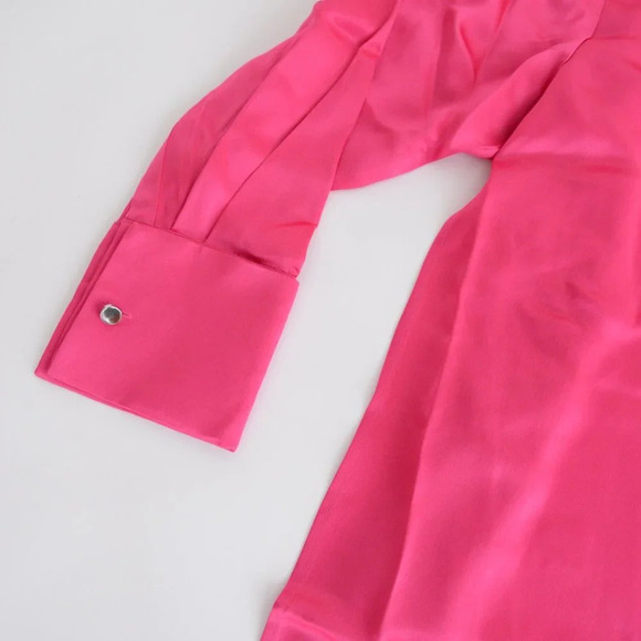 SER.O.YA Mel Top Hot Pink Button Up Front Open Back Blouse S NWT - Picture 8 of 13